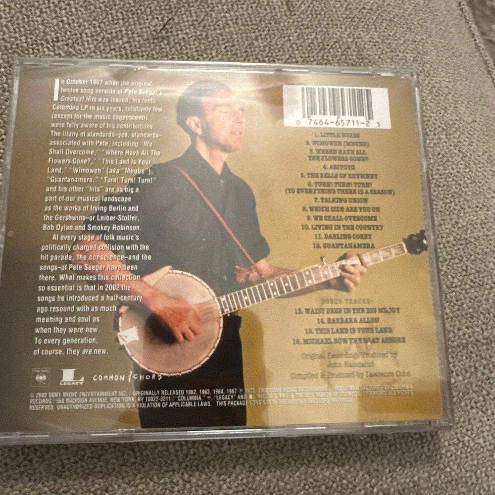 Pete Seeger's Greatest Hits by Pete Seeger CD 2002 Folk Sony 074646571125 New